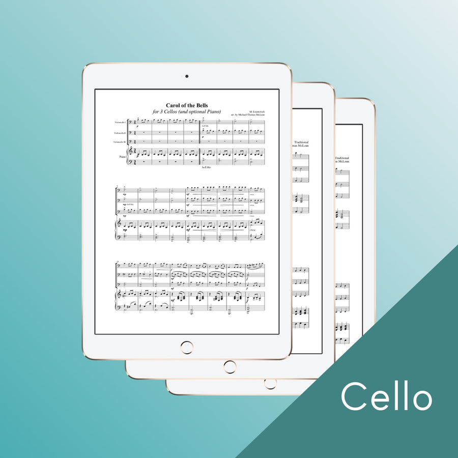 Holiday Carols Bundle | 3 Cellos (and optional piano)