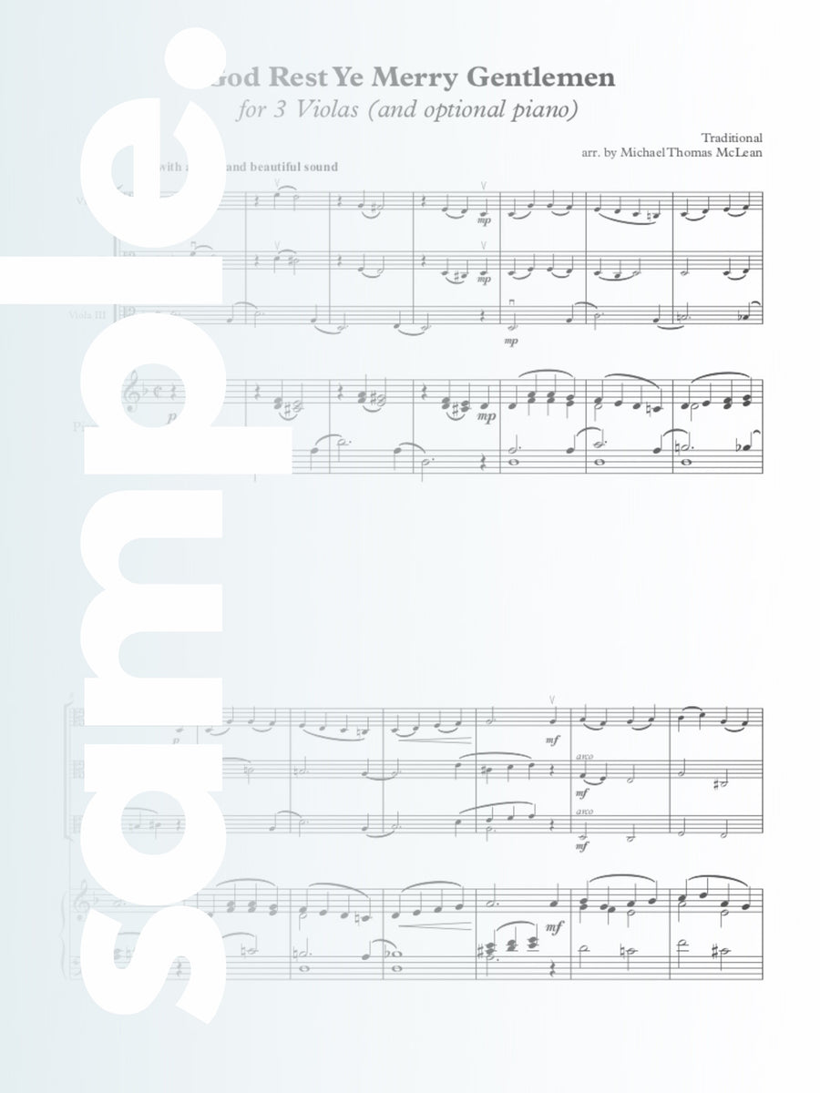 Holiday Joy Bundle | 3 Violas (and optional piano)