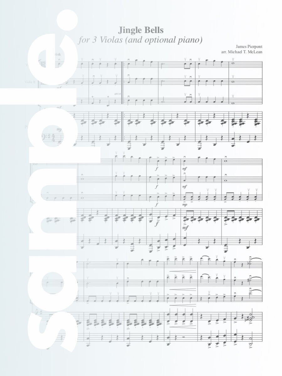Holiday Bells Bundle | 3 Violas (and optional piano)
