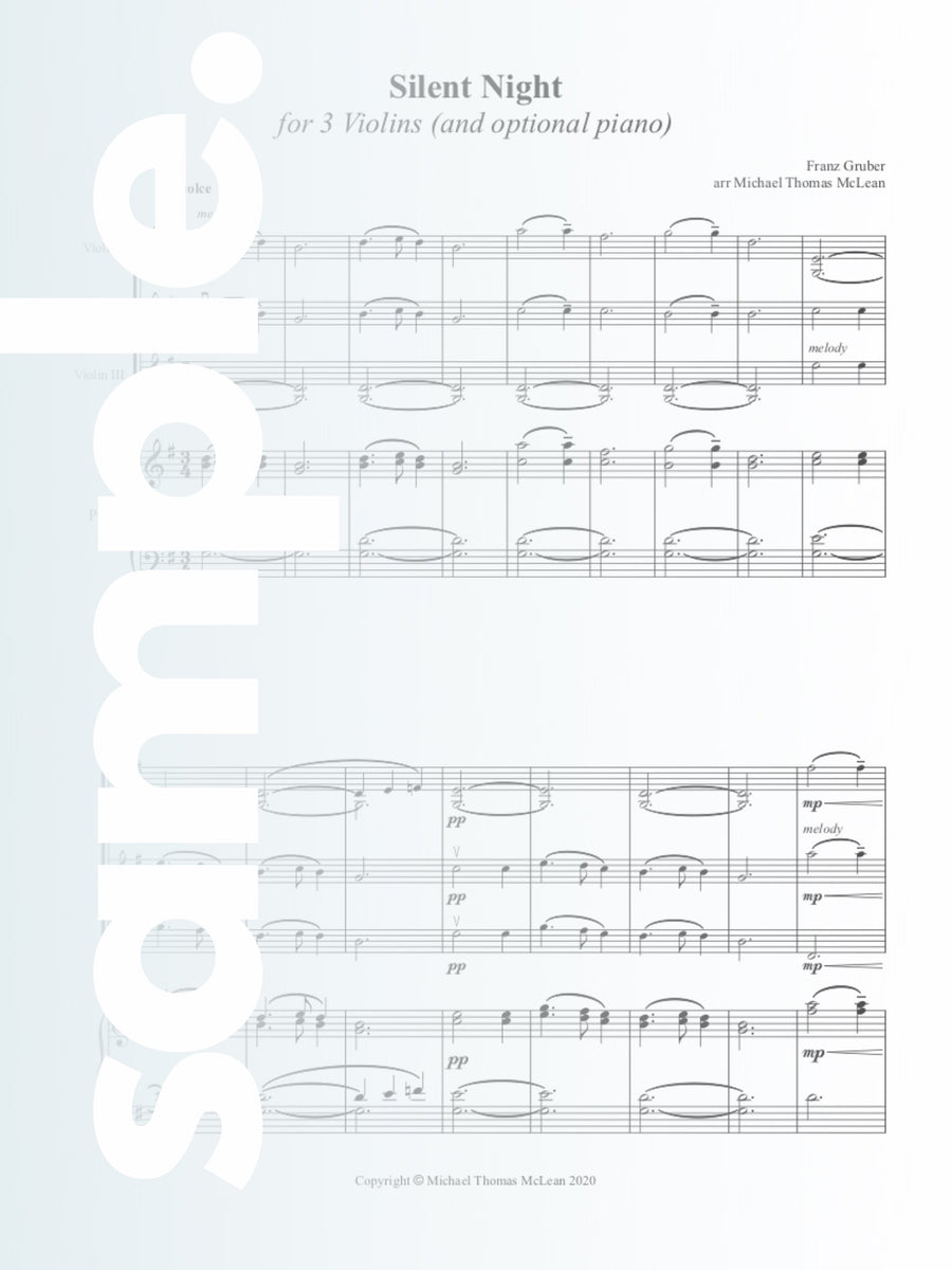 Holiday Volume #2 | 3 Violins (and optional piano)