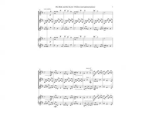 The Holly and the Ivy | 3 Violins (and optional piano)