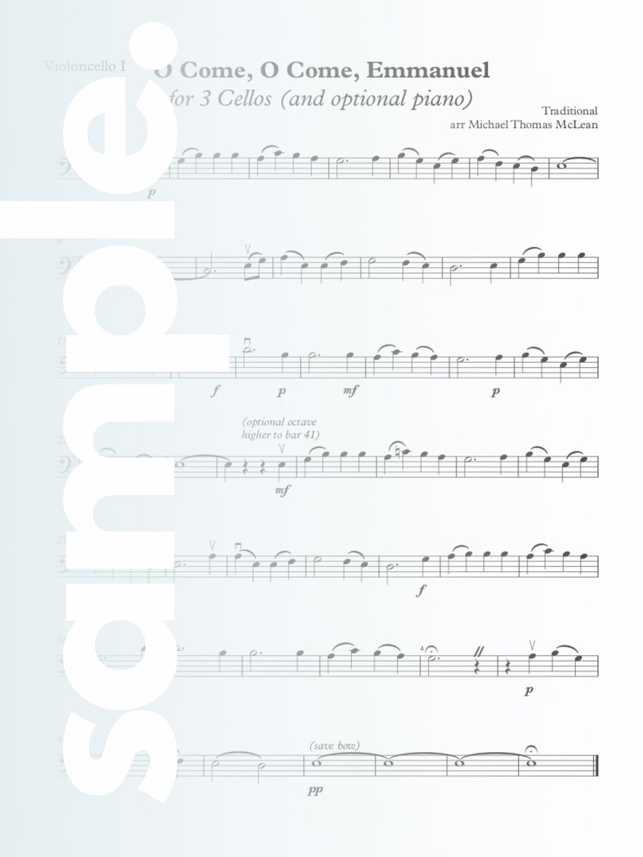 O Come, O Come, Emmanuel | 3 Cellos (and optional piano)