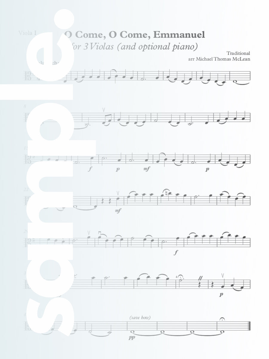 O Come, O Come, Emmanuel | 3 Violas (and optional piano)