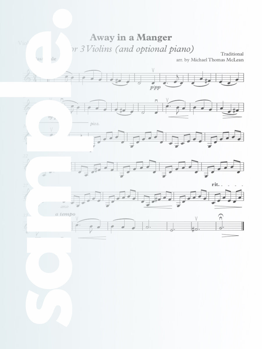 Holiday Volume #1 | 3 Violins (and optional piano)