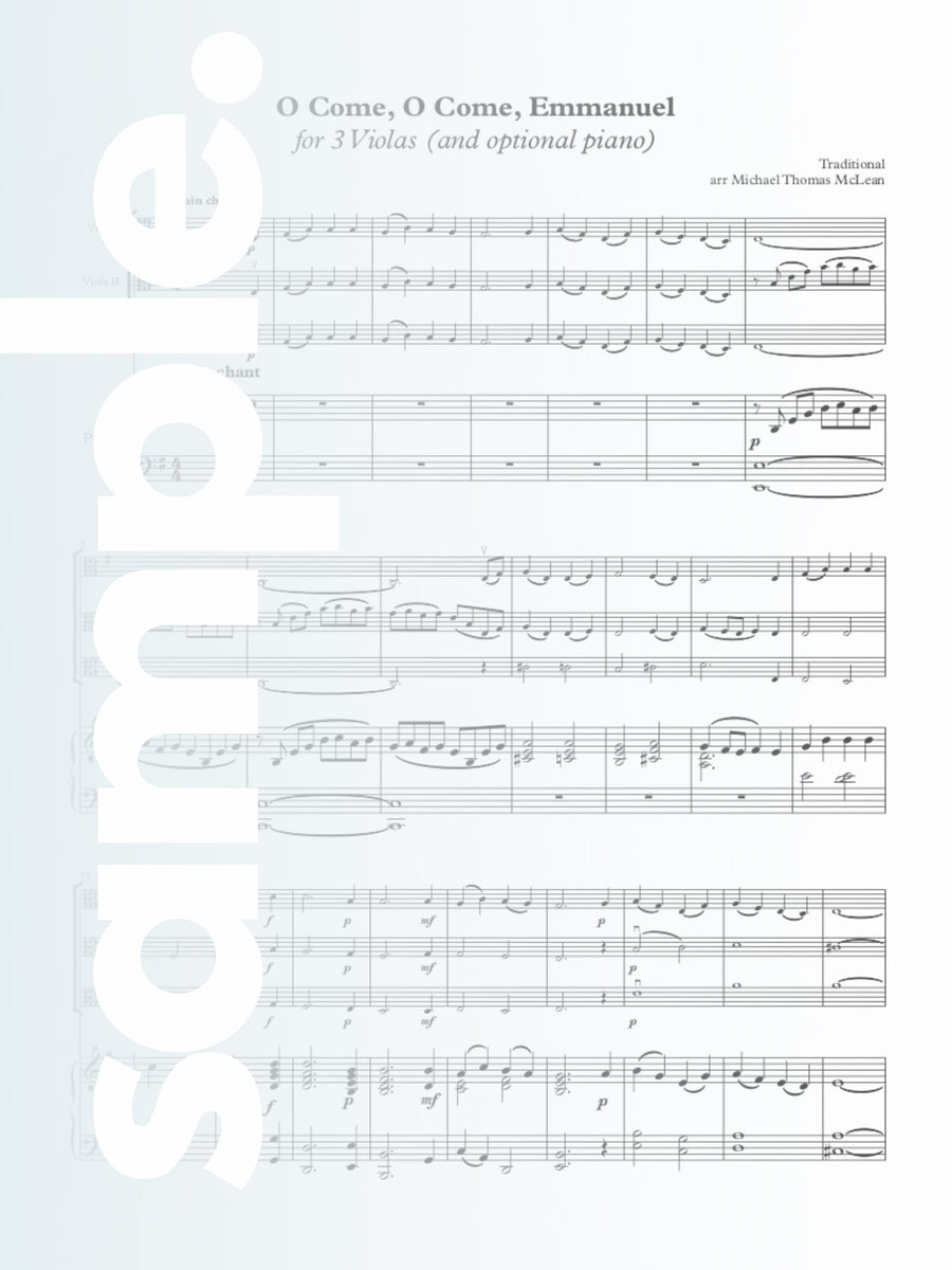 O Come, O Come, Emmanuel | 3 Violas (and optional piano)