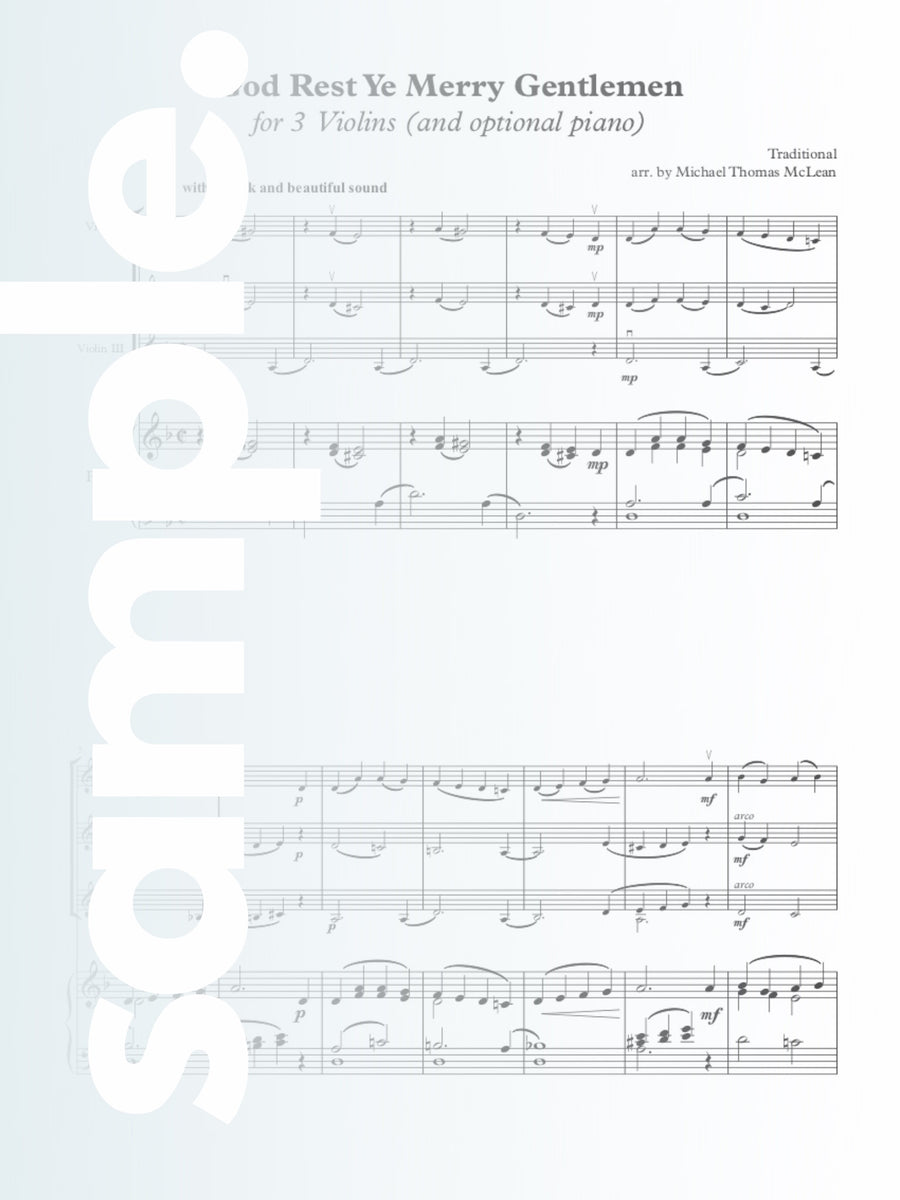 Holiday Joy Bundle | 3 Violins (and optional piano)