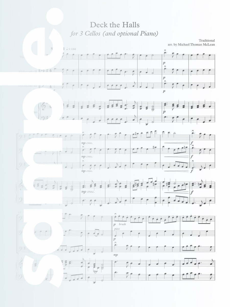 Holiday Joy Bundle | 3 Cellos (and optional piano)